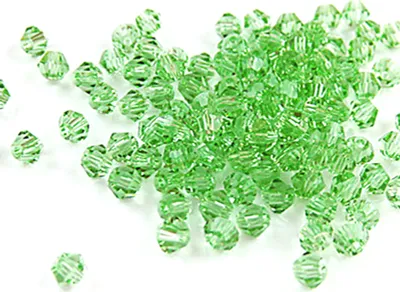 Produktbild von 100 Teile/satz 4mm Spacer Lose Perlen Facettierte DIY Doppelkegel Form Schmuck Erkenntnisse für Zuhause-Apfelgrün