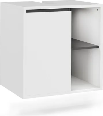 Produktbild von Vicco Waschbeckenunterschrank Viola, 60 x 60 cm mit offenen Regalen, Weiß/Grau