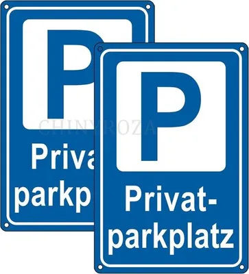 Produktbild von Privatparkplatz-Schild 30x20 cm - Aluminium - Reflektierend - Deutliche Beschriftung