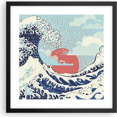 Produktbild von Gerahmtes Poster - Schwarzer Rahmen - Rot modern vielleicht - 40x40 cm - Wand Bild - Wanddeko - Wandbilder - Kunstposter - Wandposter - Bilderrahmen - Bilder - Kunstdruck - P2BAC40x40-4435