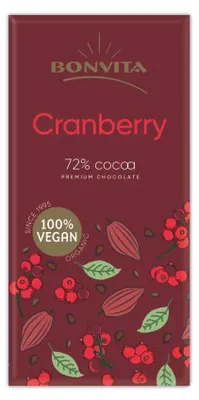 Productafbeelding van Bonvita Pure Chocolade Cranberry (100 gr)