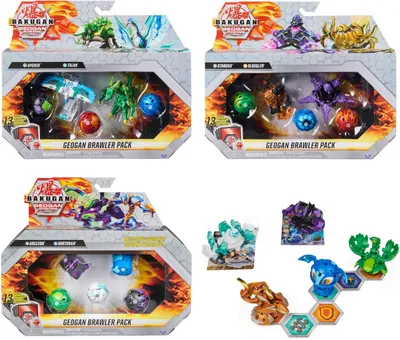 Produktbild von Bakugan 'Geogan Rising' Geogan Brawler 5er Pack (2 Geogan und 3 ), unterschiedliche Varianten, Wurfkreisel, 5 Jahr(e)