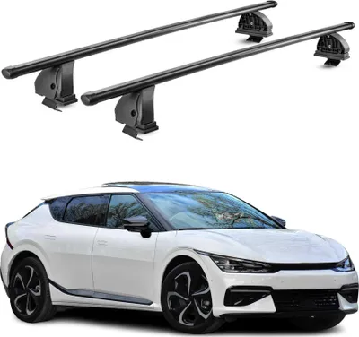 Image de Barres de toit transversales acier pour Kia EV6 2021-2026 75 kg Noir 2Pcs