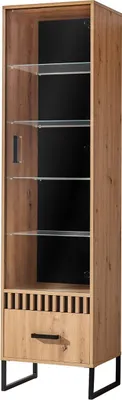 Obrázek produktu pro Lamelix 03 vitrína Vitrína do obývacího pokoje Jednodveřová vitrína 50x196x40 cm (bez osvětlení)