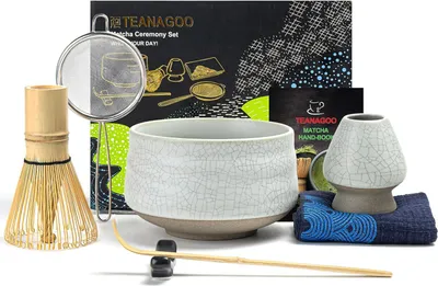 Produktbild von Grünes Matcha-Teepulver-Set mit Bambus-Schaber und Schaufel