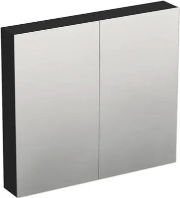 Produktbild von Jungborn Spiegelschrank TRENTA 80 x 14,4 x 72 cm schwarz zu A9276 matt 2-türig IP 44