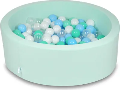 Immagine prodotto di Piscina secca 90x30cm menta con 200 palline: azzurro, trasparente, menta, bianco