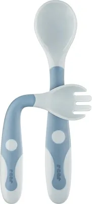 Produktbild von reer 23033, Kleinkind-Besteck, Blau, Polypropylen (PP), Thermoplastisches Elastomer (TPE), Junge/Mädchen, 1 Person(en), Box