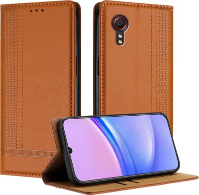 Obrázek produktu pro Pouzdro pro Samsung Galaxy Xcover 5 kožené flipové pouzdro s funkcí stojánku Hnědý