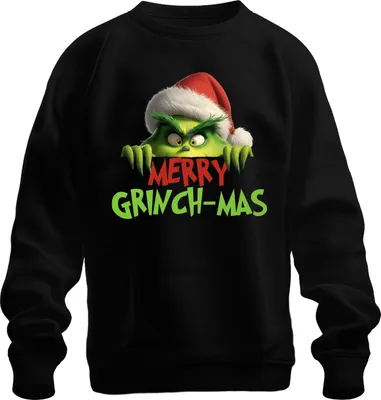 Produktbild von MERRY GRINCH-MAS Grinch Weihnachten lustig Geschenk Retro Uni Sweatshirt Pullover, Schwarz, M