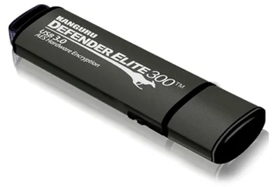 Produktbild von Kanguru Defender Elite300 - 128GB USB-Stick USB Typ-A 3.2 Gen 1 (3.1 Gen 1) Schwarz - Grau (KDFE300-128G)