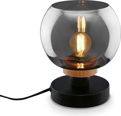 Produktbild von Table light, with wood, smoked glass, 1xE14/max.10