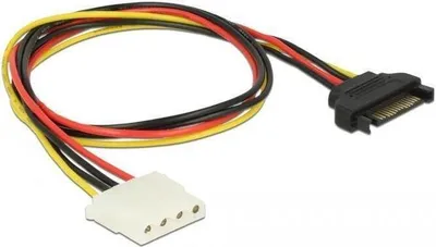 Productafbeelding van Delock - Netvoeding - interne stroomvoorziening, 4-polig (vrouwelijk) naar SATA-stroomconnector (mannelijk) - 50 cm