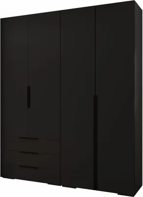 Produktbild von MEBLE KRYSPOL Inova 1 Möbelset Garderobe, 236,7x200x47cm - Schwarz, Schwarz