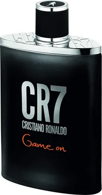A black bottle of Cristiano Ronaldo CR7 Game On Eau de Toilette for men.
