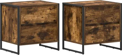 Immagine prodotto di Comodino con cassetto 2 pcs Quercia Fumosa 50 x 39.5 x 50 cm