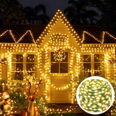 Produktbild von 10M LED Lichterkette 8 Lichtmodi Lichterketten Weihnachtsbeleuchtung IP67 für Weihnachten Halloween Garten Party Deko, Warmweiß