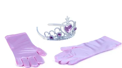 Produktbild von RAPPA Prinzessin Handschuhe Set mit Krone - rosa