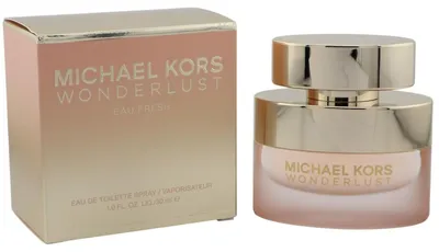 Michael Kors Wonderlust Eau Fresh Eau de Toilette mit roségoldener Verpackung und elegantem Flakon aus mattiertem Roséglas