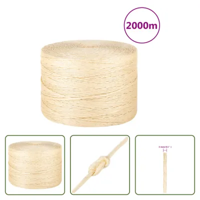 Obrázok produktu pre The Living Store Lano 100% sisal 3 mm 2000 m
