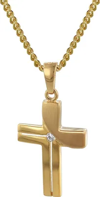trendor 35728 Kreuz-Anhänger Gold 333 mit goldplattierter Kette für Damen 1