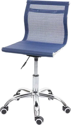 Image de Chaise de bureau HWC-K53, chaise pivotante chaise de bureau chaise d'ordinateur, tissu résille/textile ~ bleu