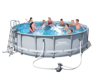 Produktbild von Bestway Power Steel™ Pool Set Ø488 x 122 cm, Stahlrahmenpool-Set mit Filterpumpe und Zubehör