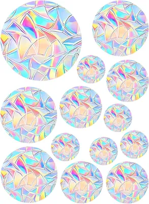 Produktbild von 52 Stück Prisma Fensteraufkleber aus PVC, Regenbogen Suncatcher Sticker, Vogelschutz Aufkleber, Regenbogen Effekt