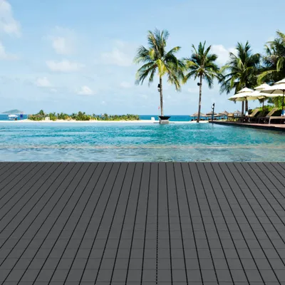 Produktbild von YZNAHRE Terrassenfliesen 11 Stück, 30x30 cm Balkon Bodenbelag Balkonfliesen mit Klicksystem Wetterfest in Holzoptik Klickfliesen Anthrazit Terassenboden Fliesen für Balkon & Terrasse, Typ A