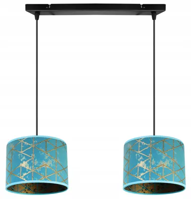Image de Suspension, lustre, abat-jour, motif doré