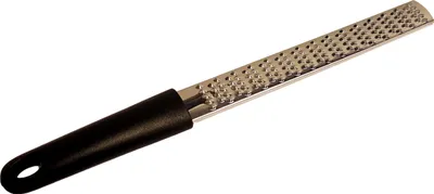 Produktbild von Zitronenreibe aus Edelstahl | Parmesanreibe [Länge - 32,5 cm] | Ingwerreibe | multifunktionaler Zester Reibe [Farbe - schwarz] - Muskatnuss Reibe | Hobel Reibe für Schokolade, Käse, Kokosnuss