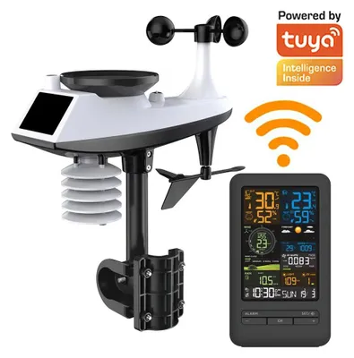 Image de Station météo numérique Wi-Fi - FJ3395TY-2 - Vitesse et direction du vent - Précipitations - Intensité lumineuse - Qualité de l'air - Température et humidité