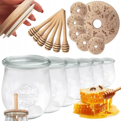 Produktbild von WECK Honiggläser Set mit Honigheber, 220ml