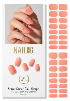 Obrázok produktu pre UV gélové nálepky na nechty, 34 kusov, farba korálová, sada na manikúru