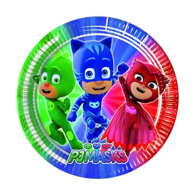 Produktbild von PJ Party Zeichen Masken 23cm grün / blau / rot 8 Stück