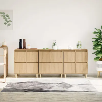 Zdjęcie produktu dla vidaXL Kredensy 3 szt. dąb sonoma 60x35x70 cm Materiał drewnopochodny