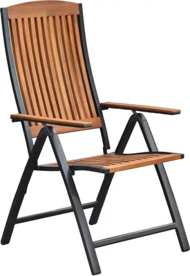 Produktbild von Merxx Gartenmöbel Set Athos 3tlg., 2 Klappsessel, Balkonausziehtisch 65 (130) x 65 cm- Aluminium/Akazie
