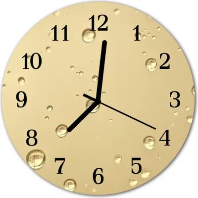 Immagine prodotto di Orologio da parete a vetro, ideale per la cucina, con vetro trasparente, diametro 30 cm, forma a goccia, colore marrone