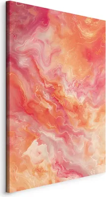 Produktbild von Vlies Leinwandbild - Fiery Colors - Dynamic Shapes in Colors of Fire and Pink 40x60 cm Abstrakt a-H-10042-b-a