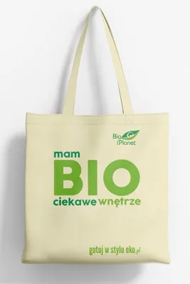TORBA BAWEŁNIANA Z DNEM I BOKAMI Z LOGO BIO PLANET