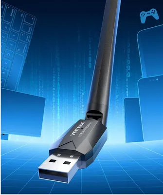 Produktbild von Vention AC650 USB Wi-Fi Dual Band Netzwerkadapter mit High Gain Antenne Schwarz