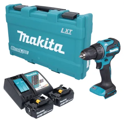 Imagen del producto de Taladro atornillador a batería Makita DDF 490 RFK de 18 V, 65 Nm, sin escobillas + 2 baterías de 3,0 Ah + cargador + maletín