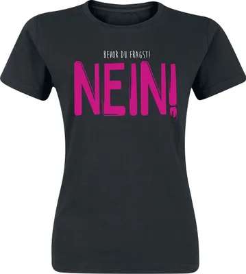 Produktbild von Sprüche T-Shirt Damen Bevor du fragst! Nein! schwarz L