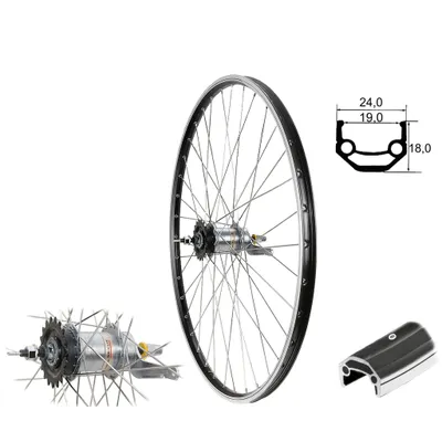 Produktbild von 26 Zoll Hinterrad Alu Hohlkammerfelge 559-19 Shimano Nexus 3 Gang NIRO-Speichen