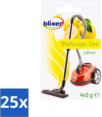 Immagine prodotto di Blixer - Beckmann - Deodorante per aspirapolvere - agrumi - 4 diffusori di fragranze - confezione valore - 25 pezzi