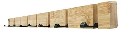 Produktbild von HOME DELUXE Garderobenleiste inkl. Haken und Magnete - bambus, 8 x Haken | Wandgarderobe, Kleiderhaken, Garderobe, Garderobenhaken