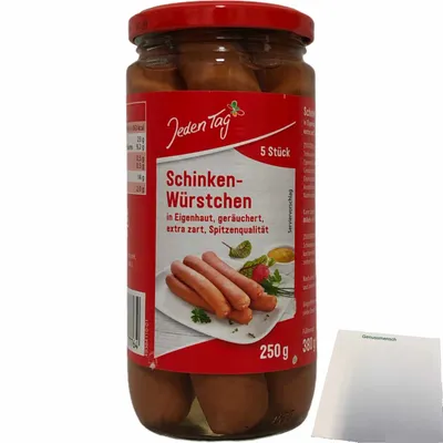 Produktbild von Jeden Tag Schinkenwürstchen (5x50g Glas) + usy Block