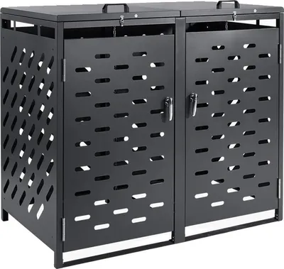 Image de Stockage des poubelles, conception étanche, matériau durable, 2 x 240 l