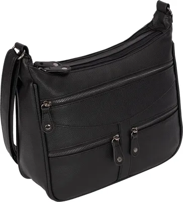 Produktbild von Damen Tasche Schultertasche Umhängetasche Leder Optik Handtasche SCHWARZ (NB-3109)