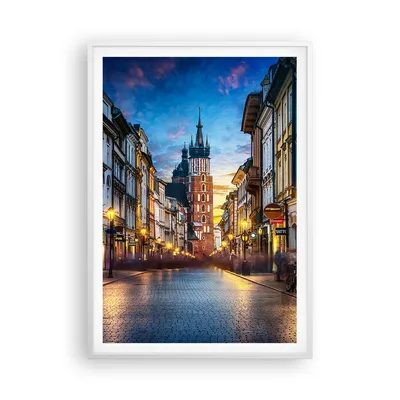 Produktbild von Gerahmtes Poster - Weißer Rahmen - Krakau Kirche Mariacki - 70x100 cm - Wand Bild - Wanddeko - Wandbilder - Kunstposter - Wandposter - Bilderrahmen - Bilder - Kunstdruck - P2WPA70x100-4722